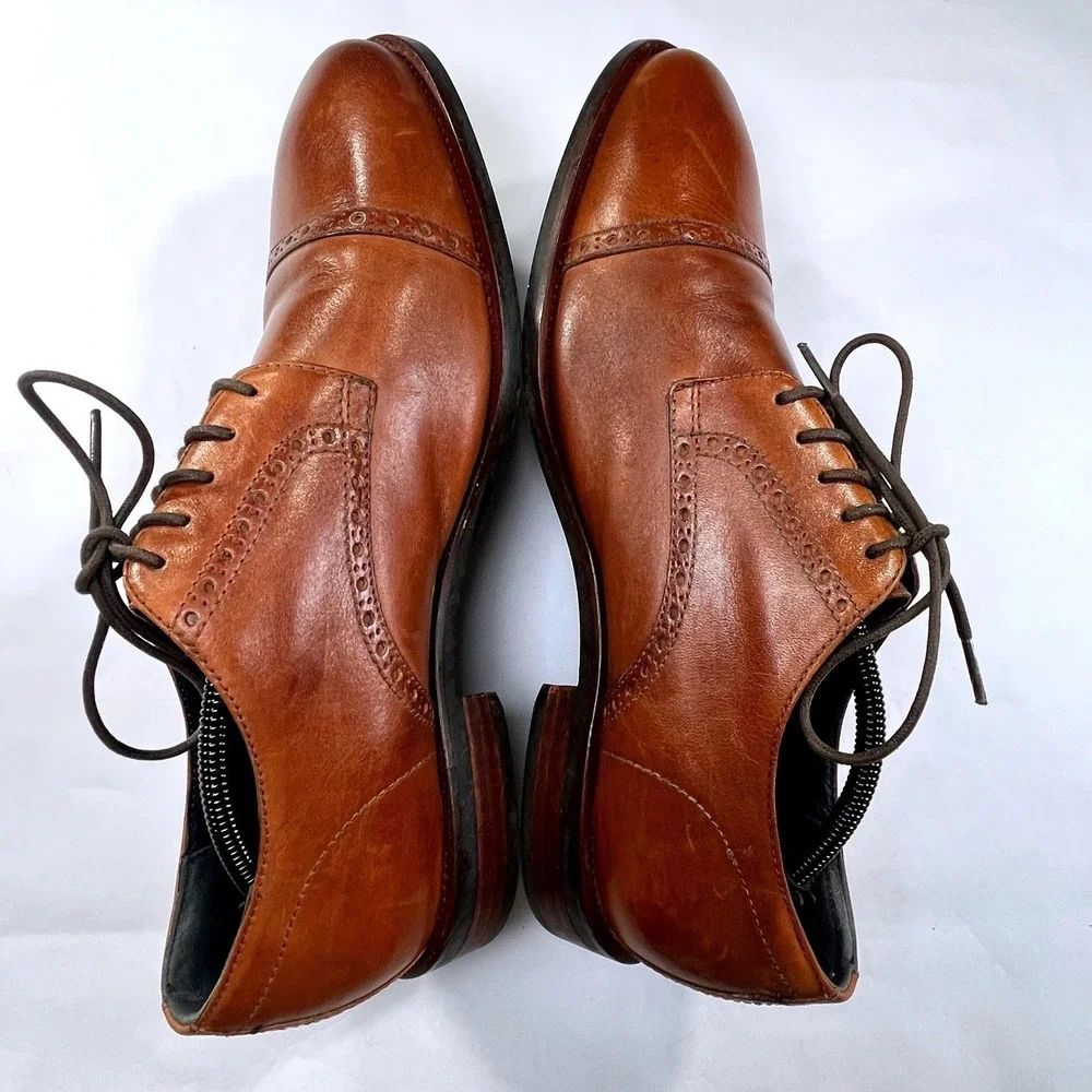 Cole Haan Grand OS Watson Dress Shoe Mens 12 Brown Leather Oxford Derby Business